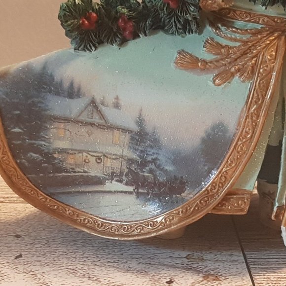 2003 Bringing Home the Tree Thomas Kinkade Old World Santas Ornament AS IS Read - Picture 4 of 15